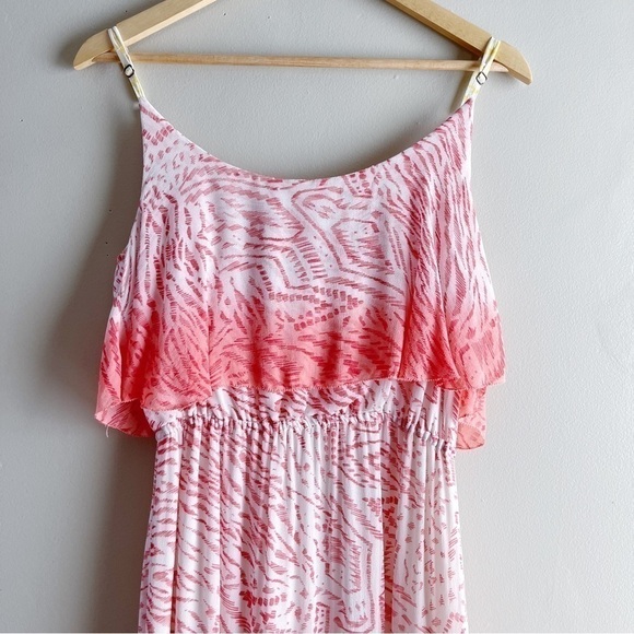 Anthropologie Sanctuary Sleeveless Flounce‎ Midi Dress in Pink & White, Size XS - Picture 3 of 10